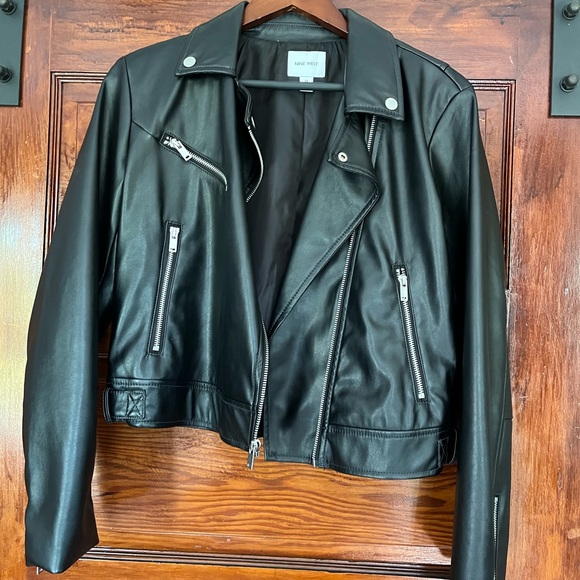 Nine West Women's Black Leather Jacket - Picture 1 of 7